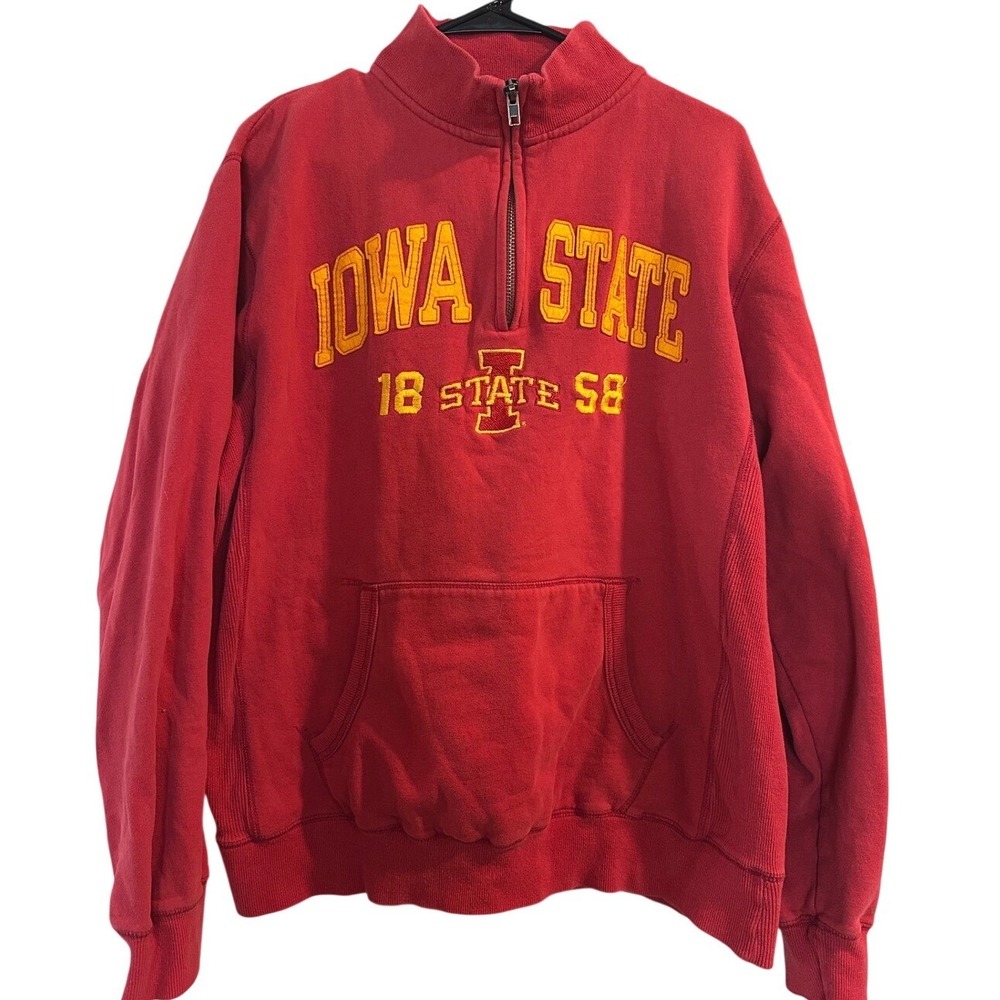 Blue 84 Iowa State Cyclones Quarter Zip Sweatshirt Red Mens Large 1858 Pullover
